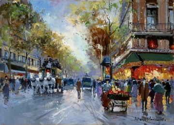 Landscapes Painting - AB caf de la paix Paris